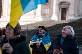 Two Years Of War In Ukraine Demonstration In Rome