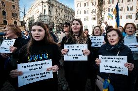 Two Years Of War In Ukraine Demonstration In Rome