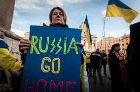 Two Years Of War In Ukraine Demonstration In Rome