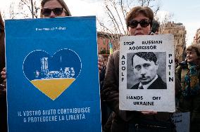 Two Years Of War In Ukraine Demonstration In Rome