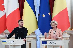 The EU Commission President And Prime Ministers Of Canada, Italy And Belgium Visit Kyiv, Amid Russia's Invasion Of Ukraine.
