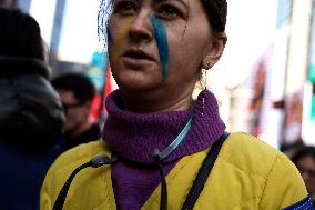 NY: People Observe The Second Anniversary Of The War In Ukraine