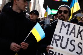 NY: People Observe The Second Anniversary Of The War In Ukraine