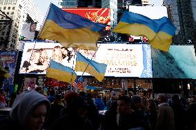 NY: People Observe The Second Anniversary Of The War In Ukraine