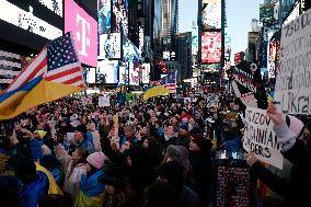 NY: People Observe The Second Anniversary Of The War In Ukraine