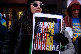 NY: People Observe The Second Anniversary Of The War In Ukraine