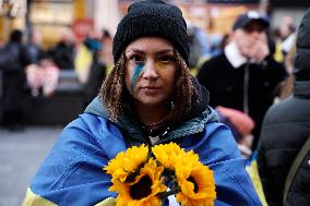 NY: People Observe The Second Anniversary Of The War In Ukraine