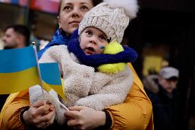 NY: People Observe The Second Anniversary Of The War In Ukraine