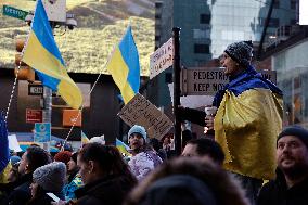 NY: People Observe The Second Anniversary Of The War In Ukraine