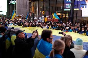 NY: People Observe The Second Anniversary Of The War In Ukraine