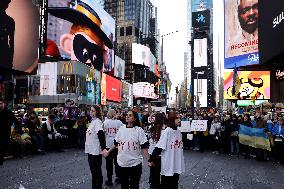 NY: People Observe The Second Anniversary Of The War In Ukraine