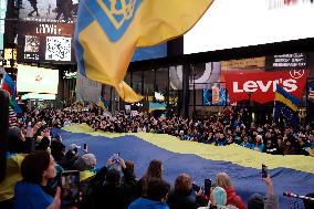 NY: People Observe The Second Anniversary Of The War In Ukraine