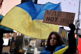 NY: People Observe The Second Anniversary Of The War In Ukraine