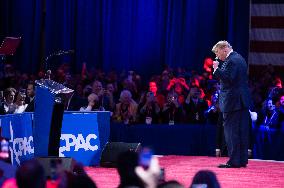 Former President Donald Trump Leaves The CPAC Stage