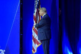 Presidential Candidate Trump Hold A CPAC Legislative Coferences
