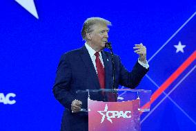 Presidential Candidate Trump Hold A CPAC Legislative Coferences