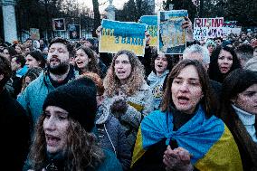 Demonstration In Support Of Ukraine In Poland