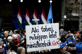 Protestors Gather In Budapest Demanding The Direct Election Of The Hungarian President