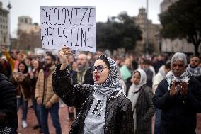 Demonstration In Barcelona In Support Of Palestine