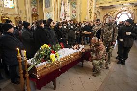 Farewell ceremony for soldier Roman Kornuta in Ivano-Frankivsk