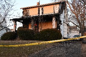 Aftermath Of Three-Alarm Fire At House In Fair Lawn New Jersey