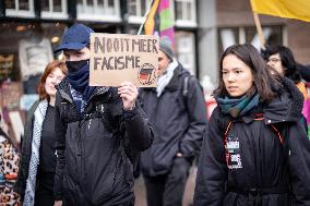 Antifascist Group March Through Amsterdam And Joins The February Commemoration