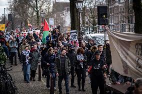 Antifascist Group March Through Amsterdam And Joins The February Commemoration
