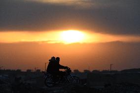 A Sunset Of The Sun In Northern Syria
