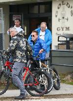 Arnold Schwarzenegger Goes For A Bike Ride - LA