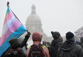 Rally In Support Of Trans Youth In Edmonton