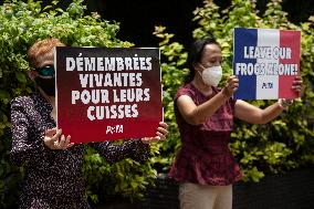 Activists Protest Against France's Import Of FFog Thighs