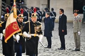 Military Honors Ceremony To Emir Of Qatar - Paris