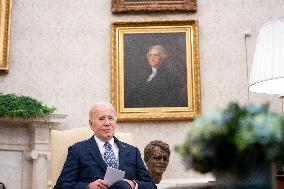 President Biden and Vice President Harris Host Congressional Leaders in the Oval Office