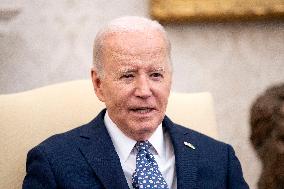 President Biden and Vice President Harris Host Congressional Leaders in the Oval Office