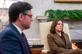 President Biden and Vice President Harris Host Congressional Leaders in the Oval Office