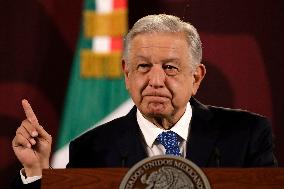 Mexican President Lopez Obrador Briefing Conference