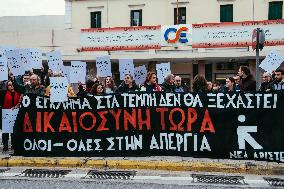 Tempe Accident - Symbolic Protest In Central Railway Station In Athens Greece