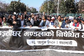 Protest In Nepal Against Restrictions Imposed In Public Places