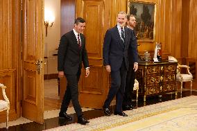 King Felipe Receives President of Paraguay Santiago Pena - Madrid