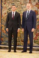 King Felipe Receives President of Paraguay Santiago Pena - Madrid