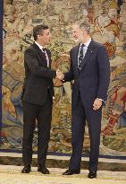 King Felipe Receives President of Paraguay Santiago Pena - Madrid