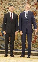 King Felipe Receives President of Paraguay Santiago Pena - Madrid