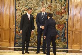 King Felipe Receives President of Paraguay Santiago Pena - Madrid