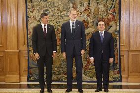 King Felipe Receives President of Paraguay Santiago Pena - Madrid