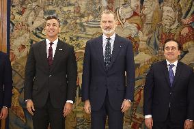 King Felipe Receives President of Paraguay Santiago Pena - Madrid