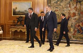 King Felipe Receives President of Paraguay Santiago Pena - Madrid