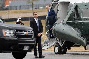 President Joe Biden arrives for his physical