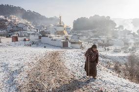 Langmu Temple Snow Scenery in Gannan