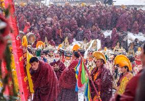 Monks Perform Vajra Dance in Gannan