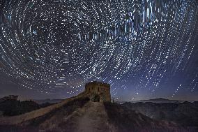 Stars Sparkle Above Jinshanling Great Wall in Hebei